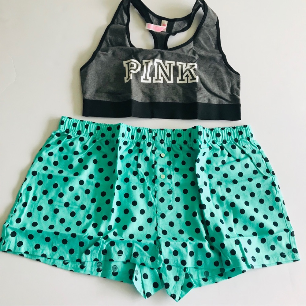 Victoria’s Secret PINK Cotton Bra & Sleep Short Set